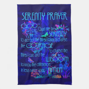 Serenity Prayer in Blue Theedoek