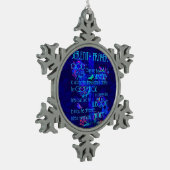 Serenity Prayer in Blue Tin Sneeuwvlok Ornament (Links)
