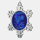 Serenity Prayer in Blue Tin Sneeuwvlok Ornament (Rechts)