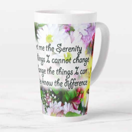 Serenity Prayer in Bouquet Design Latte Mok (Rechterhoek)