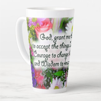 Serenity Prayer in Bouquet Design Latte Mok