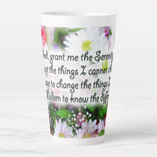 Serenity Prayer in Bouquet Design Latte Mok (Voorkant)