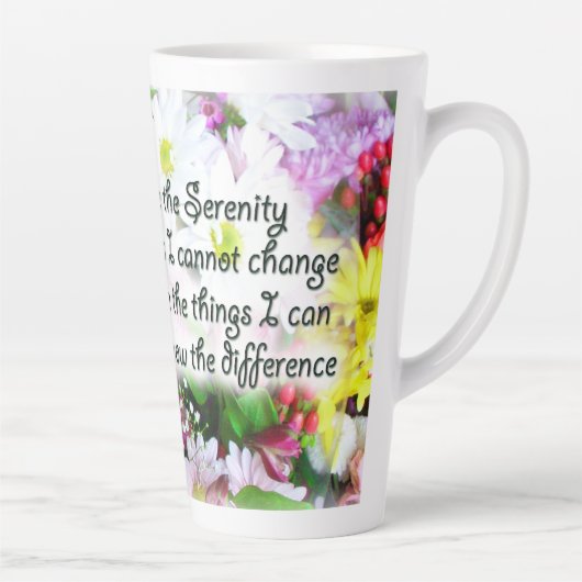 Serenity Prayer in Bouquet Design Latte Mok (Rechts)