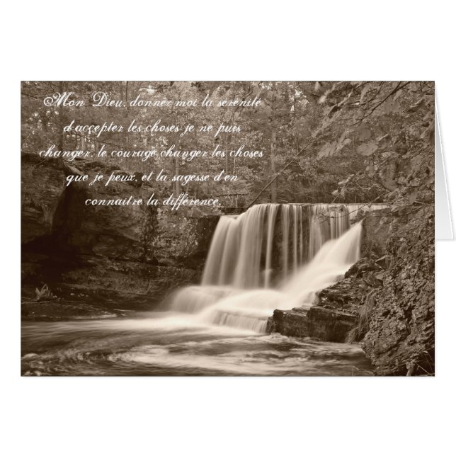 Serenity Prayer in French Waterfall Card (Voorkant Horizontaal)