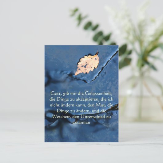 Serenity Prayer in het Duits, Briefkaart stromend  (Staand voorkant)