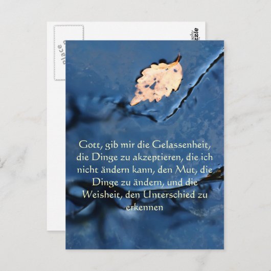 Serenity Prayer in het Duits, Briefkaart stromend  (Voorkant / Achterkant)