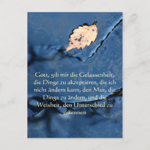 Serenity Prayer in het Duits, Briefkaart stromend