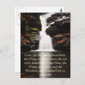 Serenity Prayer in het Duits, Waterfall Briefkaart (Voorkant / Achterkant)