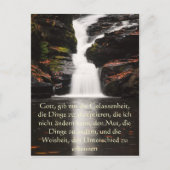 Serenity Prayer in het Duits, Waterfall Briefkaart (Voorkant)