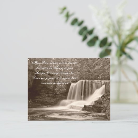 Serenity Prayer in het Franse Waterval Briefkaart (Staand voorkant)