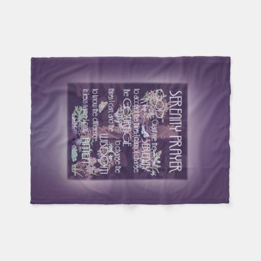 Serenity Prayer in Lavender Fleece Deken (Voorkant (Horizontaal))