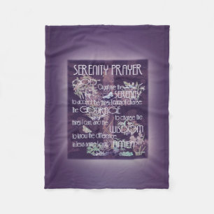 Serenity Prayer in Lavender Fleece Deken