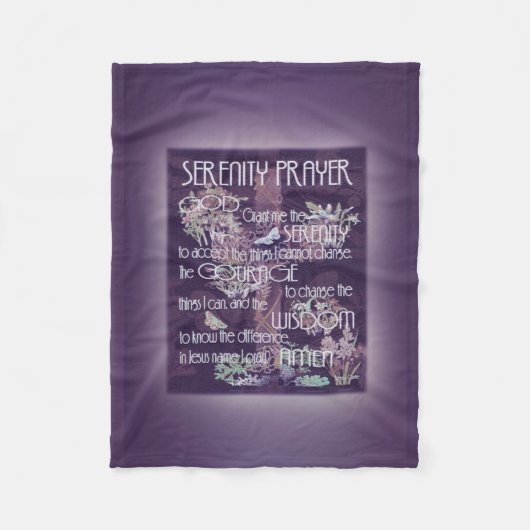 Serenity Prayer in Lavender Fleece Deken (Voorkant)