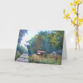 Serenity Prayer in Paarse blauw groen Sinaasappel Kaart (Gele Bloem)