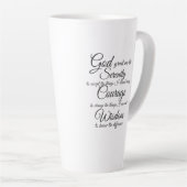 Serenity Prayer in zwart lettertype Latte Mok (Rechterhoek)