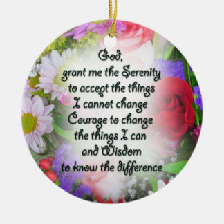Serenity Prayer Inspiration in Bouquet Design Meta Keramisch Ornament