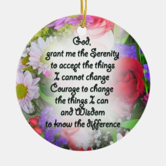 Serenity Prayer Inspiration in Bouquet Design Meta Keramisch Ornament (Voorkant)