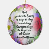 Serenity Prayer Inspiration in Bouquet Design Meta Keramisch Ornament (Links)