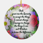 Serenity Prayer Inspiration in Bouquet Design Meta Keramisch Ornament (Achterkant)