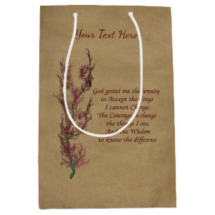 Serenity Prayer Inspirerend Floral Medium Cadeauzakje
