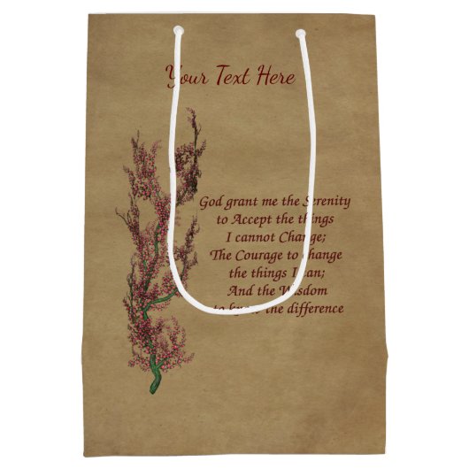Serenity Prayer Inspirerend Floral Medium Cadeauzakje (Achterkant)