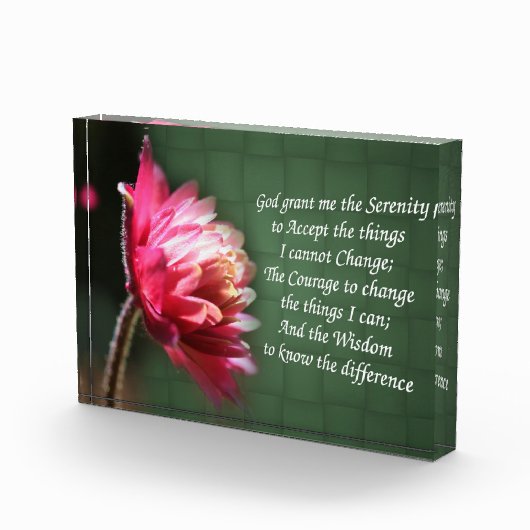 Serenity Prayer Inspirerend Flower Fotoblokken (Rechts)