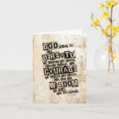 Serenity Prayer: Inspirerend Grunge herstel Kaart (Gele Bloem)