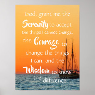 Serenity Prayer Inspirerend Oceaan Nautisch Poster