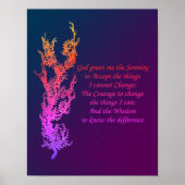 Serenity Prayer Inspirerend Prayer Black Poster (Voorkant)