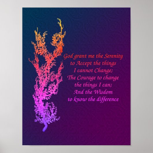Serenity Prayer Inspirerend Prayer Black Poster (Voorkant)