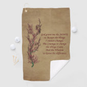 Serenity Prayer Inspirerend Quote Floral Golfhanddoek (Insitu)