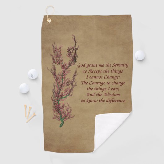Serenity Prayer Inspirerend Quote Floral Golfhanddoek (Insitu)