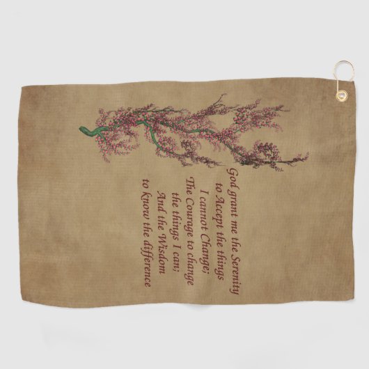 Serenity Prayer Inspirerend Quote Floral Golfhanddoek (Horizontaal)