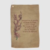 Serenity Prayer Inspirerend Quote Floral Golfhanddoek (Voorkant)