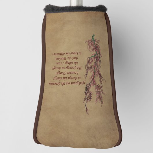Serenity Prayer Inspirerend Quote Floral Golfheadcover (Draai 90)