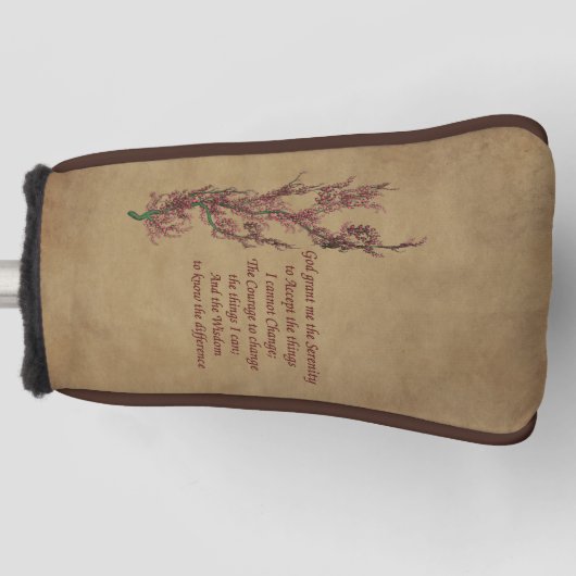 Serenity Prayer Inspirerend Quote Floral Golfheadcover (Voorkant)