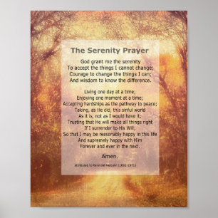 Serenity Prayer inspirerend quote over natuur kuns Poster