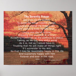 Serenity Prayer inspirerend quote over natuur kuns Poster