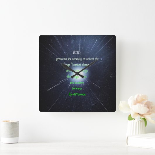Serenity Prayer Inspirerende  Christelijke kunst Vierkante Klok (Huis)
