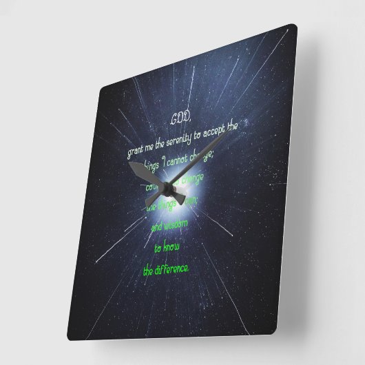 Serenity Prayer Inspirerende  Christelijke kunst Vierkante Klok (Hoek)