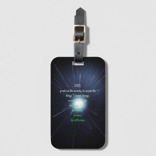 Serenity Prayer Inspirerende Vintage Christelijk Bagagelabel (Voorkant (verticaal))