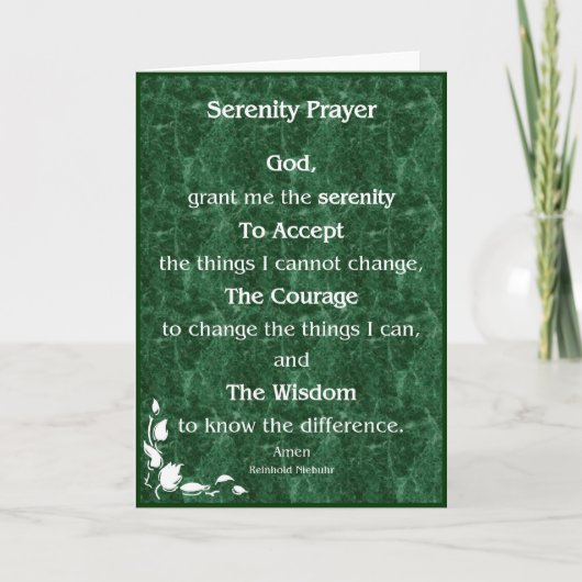 Serenity Prayer Kaart (Voorkant)