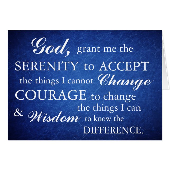 Serenity Prayer-kaart (Voorkant Horizontaal)
