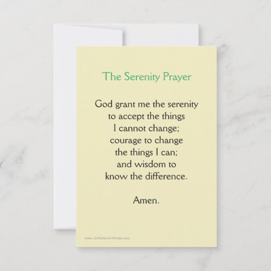 Serenity Prayer-kaart met Yellow Sunflower-ontwerp (Achterkant)