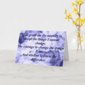 Serenity Prayer Kaart voor AA NA herstel (Gele Bloem)