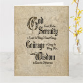 Serenity Prayer: kalligrafie, Antiek, herstel Kaart (Gele Bloem)