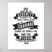 Serenity Prayer - Kies uw achtergrondkleur Poster (Voorkant)