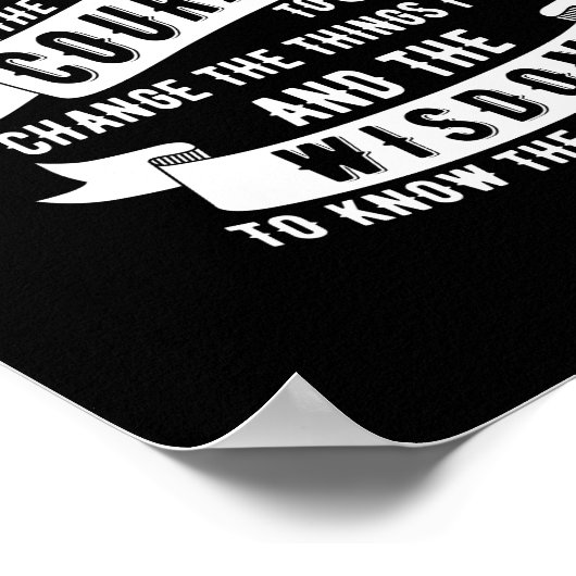 Serenity Prayer - Kies uw achtergrondkleur Poster (Hoek)