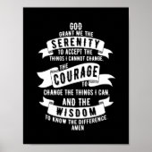 Serenity Prayer - Kies uw achtergrondkleur Poster (Voorkant)