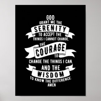 Serenity Prayer - Kies uw achtergrondkleur Poster